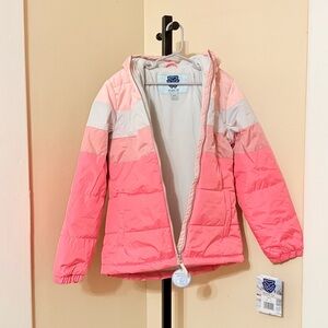 Whales Pink Kids Puffer Jacket
